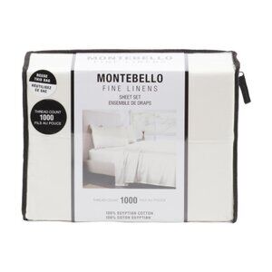 MONTEBELLO 1000tc Egyptian Cotton Sheet Set In Off White NWT